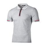 Men Slim Casual Cotton Solid Short Sleeve Polos