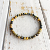 4mm MultiColored Tiger Eye Bracelet
