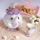 New Cartoon Beauty And The Beast Teapot Mug Mrs Potts Chip Tea Pot Cup