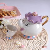 New Cartoon Beauty And The Beast Teapot Mug Mrs Potts Chip Tea Pot Cup