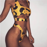 New Style Women Buckle Leopard Bikini Push-Up