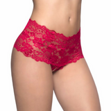 Plus Size Sexy Crotchless Lace Boyshort Panty Oh