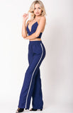 METALLIC DETAIL WIDE LEGS PANTS