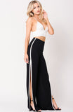 DOUBLE SLIT WIDE LEGS PANTS