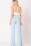 DOUBLE SLIT WIDE LEGS PANTS