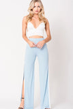DOUBLE SLIT WIDE LEGS PANTS