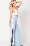 DOUBLE SLIT WIDE LEGS PANTS