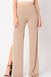 DOUBLE SLIT WIDE LEGS PANTS