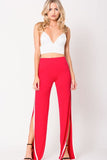 DOUBLE SLIT WIDE LEGS PANTS