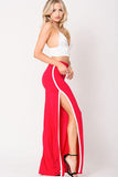 DOUBLE SLIT WIDE LEGS PANTS