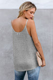 Plain Gray Metallic Knit Cami Tank