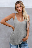Plain Gray Metallic Knit Cami Tank