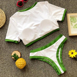 Popular Women Solid Sport Bikini Set Push-Up