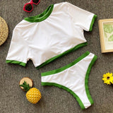 Popular Women Solid Sport Bikini Set Push-Up
