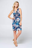 Floral Print Dress with Front Knot - shopwishi 