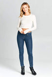 Long Sleeve Knit Crop Top