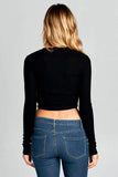 Long Sleeve Knit Crop Top