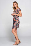 Floral Print Dress with Waist Tie