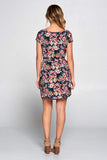 Floral Print Dress with Waist Tie