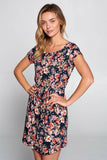 Floral Print Dress with Waist Tie