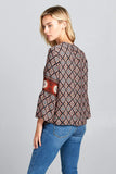 Boho Bell Sleeve Print Top
