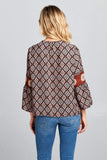 Boho Bell Sleeve Print Top