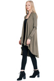 Bamboo Solid Color Open Front Cardigan
