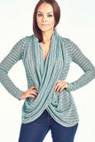 Women's Long Sleeve Criss Cross Cardigan Small to 3XL Athleisure Made