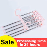 5 in 1 Pant Rack Hanger for Clothes Organizer Multifunction Shelves Closet Storage Organizer StainlessSteel Folding clothes hang