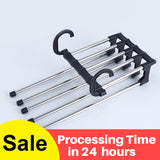 5 in 1 Pant Rack Hanger for Clothes Organizer Multifunction Shelves Closet Storage Organizer StainlessSteel Folding clothes hang