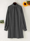ZANZEA Women's Casual Polka Dot Puff Sleeve Sundress