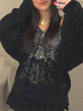 Butterfly Print Grunge Fairycore Hoodie Jackets Gothic Zip Up Loose Autumn Coats Retro Harajuku Cute Aesthetic Top Cuteandpsycho