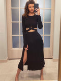 Tossy New White Knit Two Piece Women Sets Fall Ribbed Crop Top And Pleated Knitted Skirt Suits For Women Midi Dress Sets