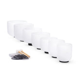 KVKA 7-12 Inch Note CDEFGAB Set of 7PCS Chakra Frosted Quartz Crystal Singing Bowl With Free Case