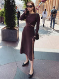 Tossy New White Knit Two Piece Women Sets Fall Ribbed Crop Top And Pleated Knitted Skirt Suits For Women Midi Dress Sets