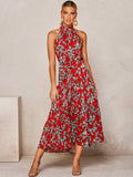 Summer Long Dress Polka Dot Casual Dresses Black Sexy Halter Strapless