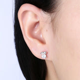 Sterling Silver Stud Earring with Swarovski Crystals