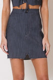 RAW EDGES MINI DENIM SKIRT