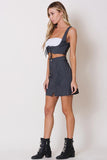 RAW EDGES MINI DENIM SKIRT