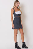 RAW EDGES MINI DENIM SKIRT