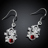 Drop Earring in 18k White Gold Plated with Swarovski Crystals