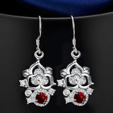 Drop Earring in 18k White Gold Plated with Swarovski Crystals