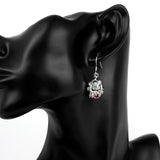 Drop Earring in 18k White Gold Plated with Swarovski Crystals