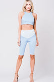 COLORBLOCK HALTER TWO PIECE SET