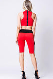COLORBLOCK HALTER TWO PIECE SET