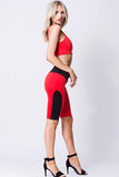 COLORBLOCK HALTER TWO PIECE SET