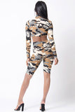 CAMO PRINT LONG SLEEVE CROP SET
