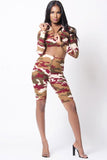 CAMO PRINT LONG SLEEVE CROP SET