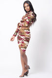 CAMO PRINT LONG SLEEVE CROP SET