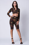 CAMO PRINT LONG SLEEVE CROP SET